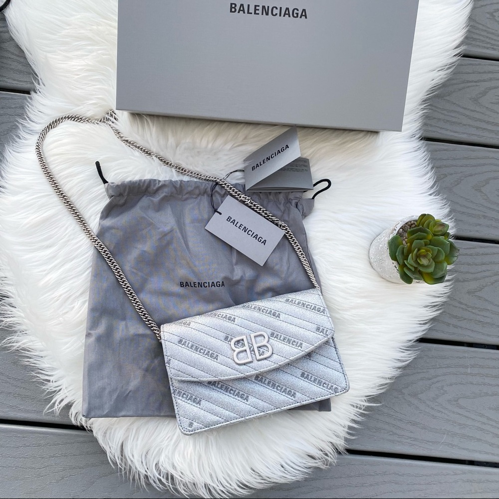 Balenciaga Metallic Silver Purse